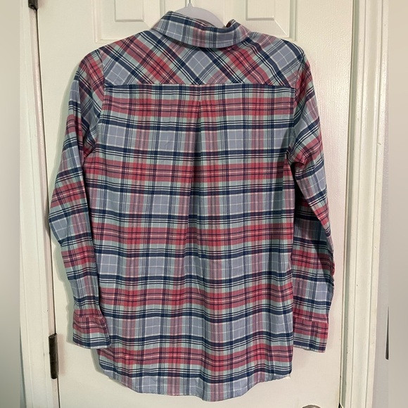 Vineyard Vines Women's Pink and Blue Plaid Button Down Shirt size 2 - Picture 4 of 4